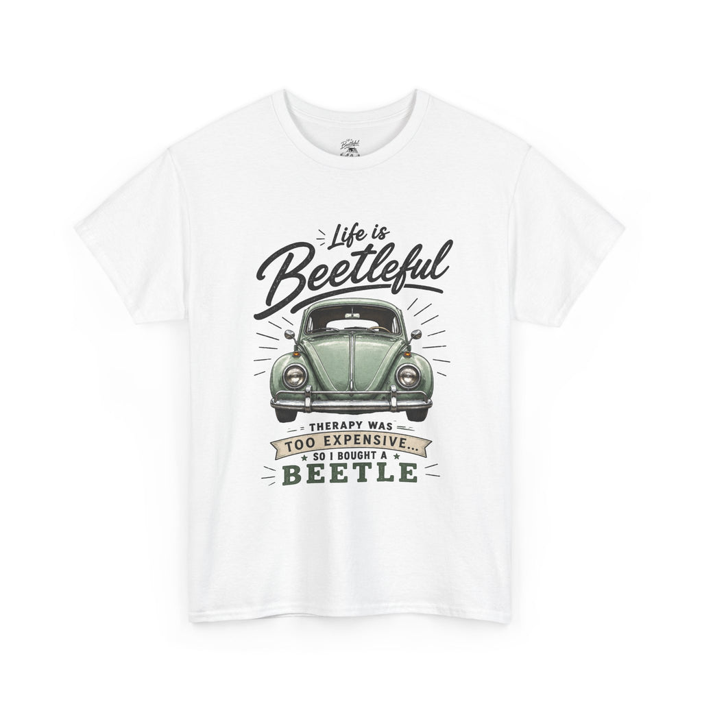 Beetle Car T-Shirt — "Life is Beetleful" Vintage VW Graphic Tee