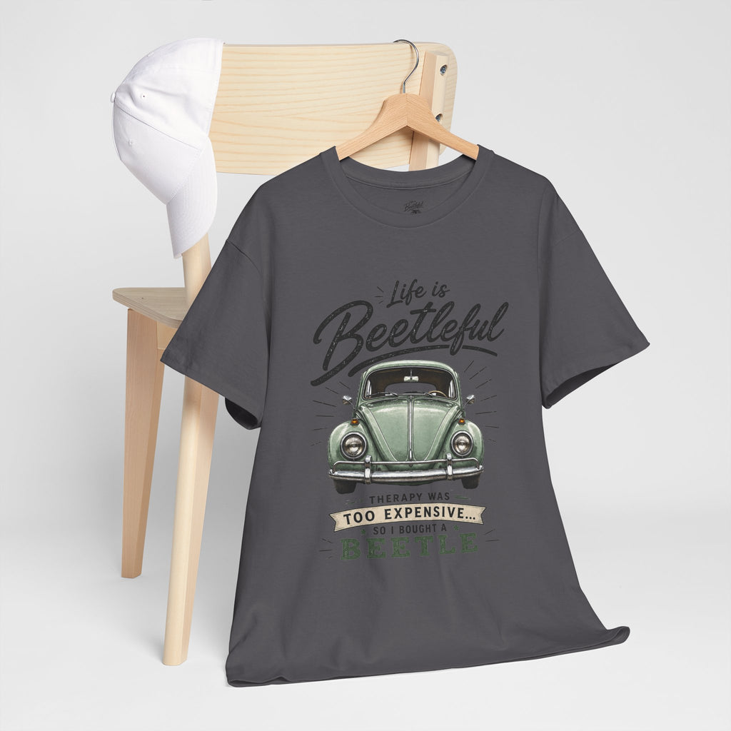 Beetle Car T-Shirt — "Life is Beetleful" Vintage VW Graphic Tee