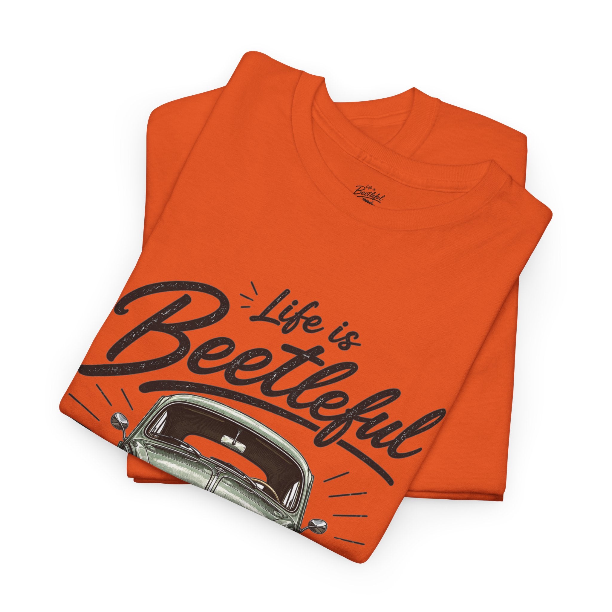 Beetle Car T-Shirt — "Life is Beetleful" Vintage VW Graphic Tee