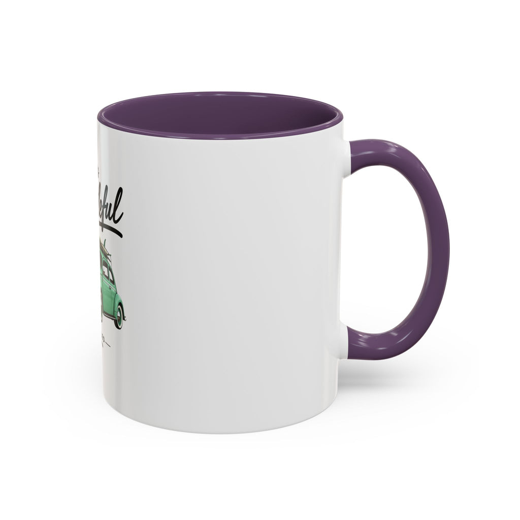 Vintage VW Beetle Coffee Mug – “Life is Beetleful” Accent Mug (11/15oz)