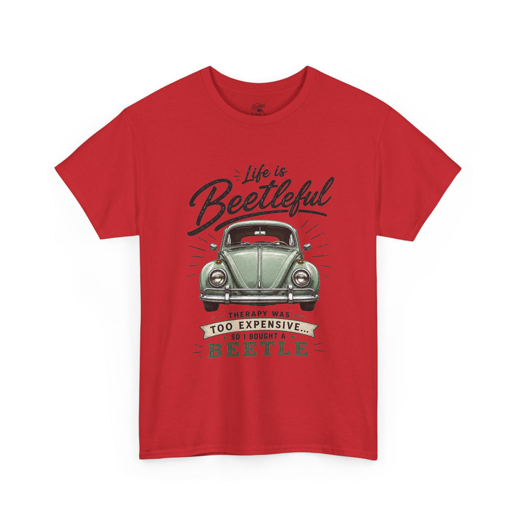 Beetle Car T-Shirt — "Life is Beetleful" Vintage VW Graphic Tee