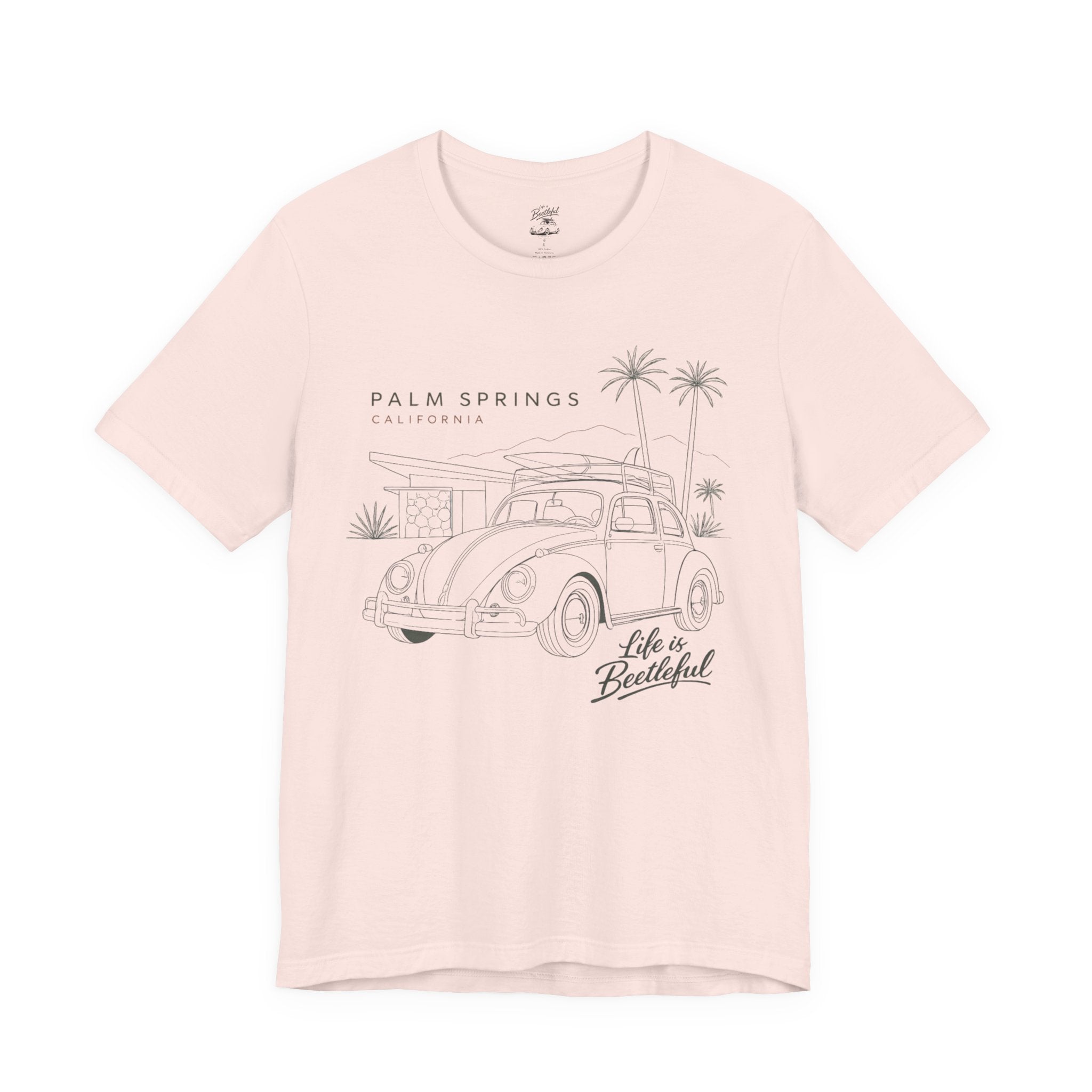 Palm Springs Vintage VW Beetle T-Shirt — Retro Surf Road Trip Tee