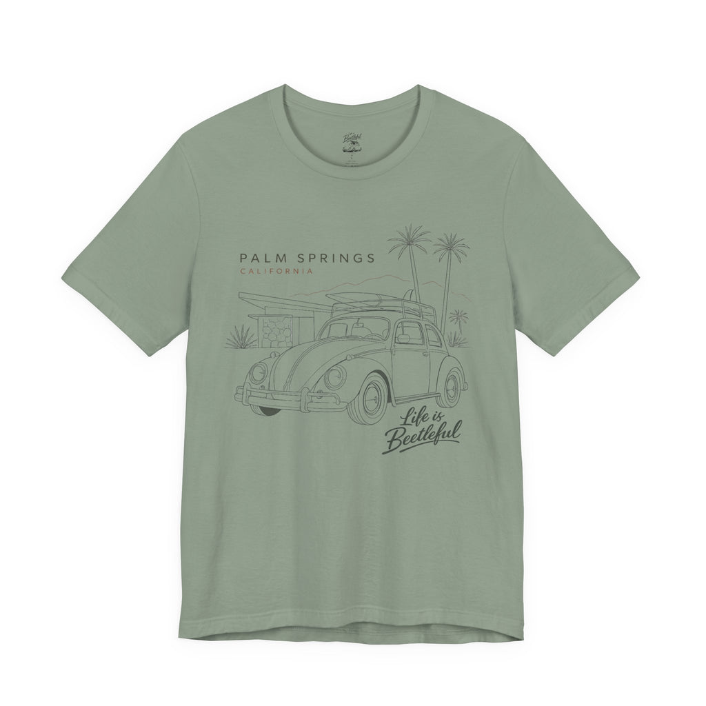 Palm Springs Vintage VW Beetle T-Shirt — Retro Surf Road Trip Tee