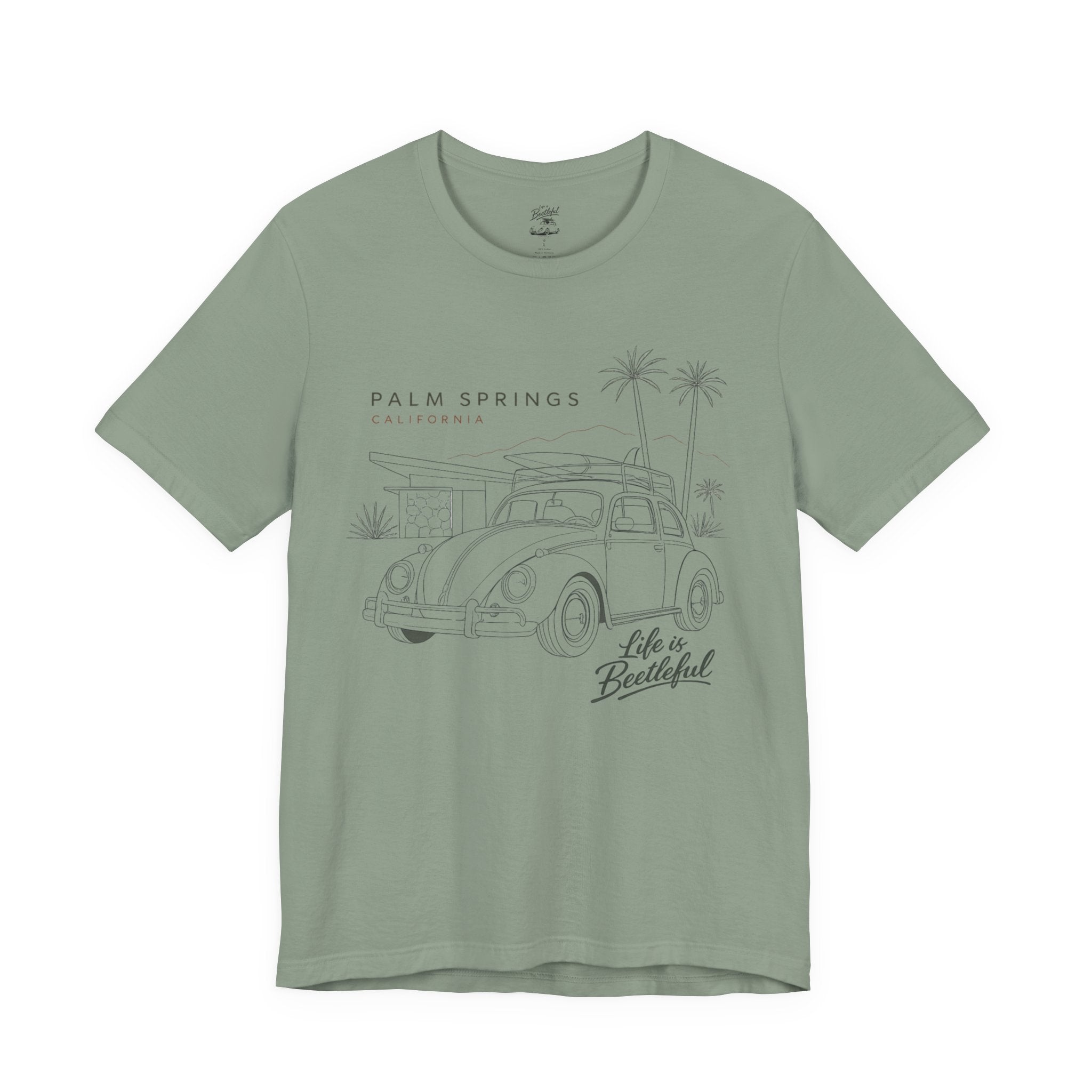 Palm Springs Vintage VW Beetle T-Shirt — Retro Surf Road Trip Tee