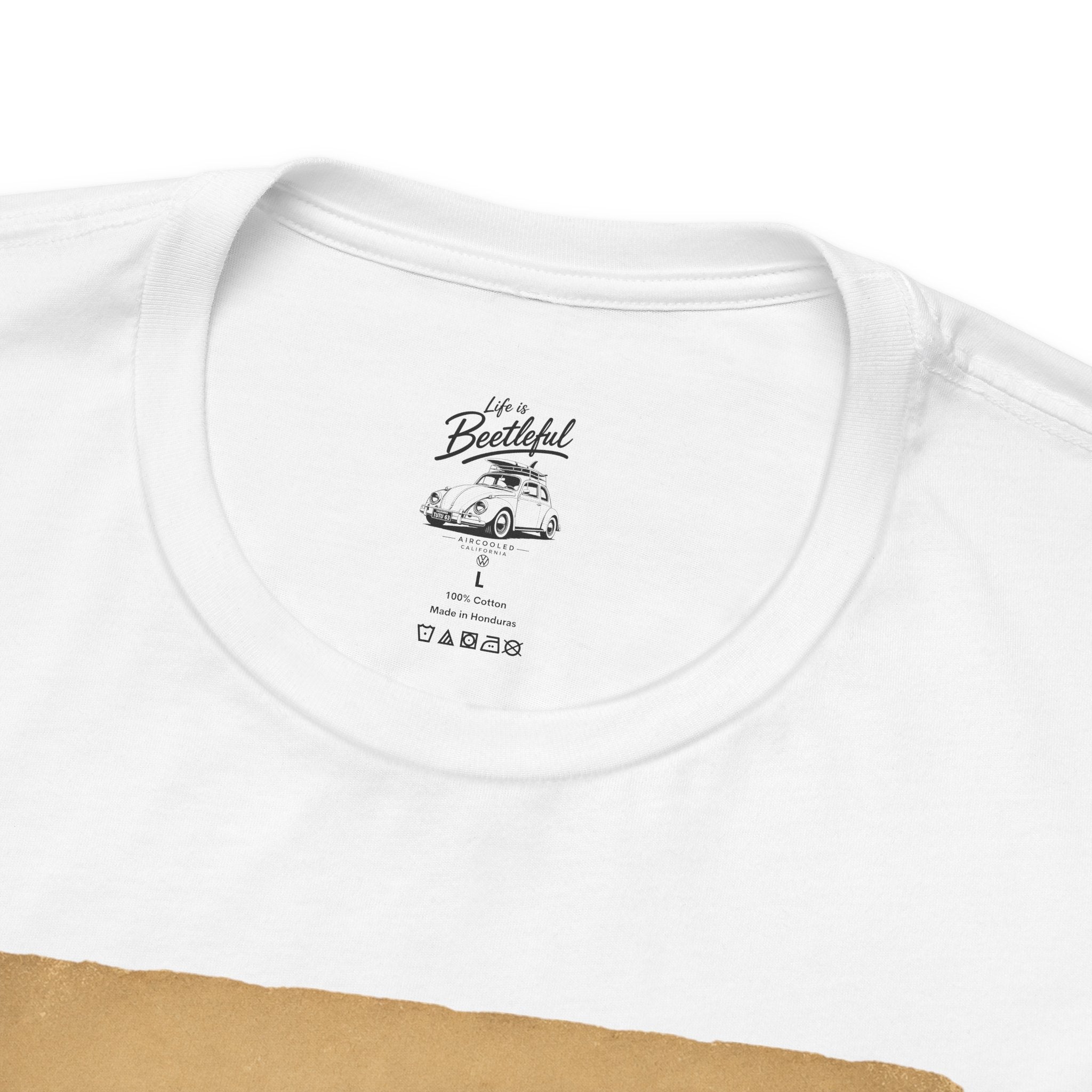 Vintage Beach Sunset Tee – 'Beachtiful' Retro Surf Wagon Shirt