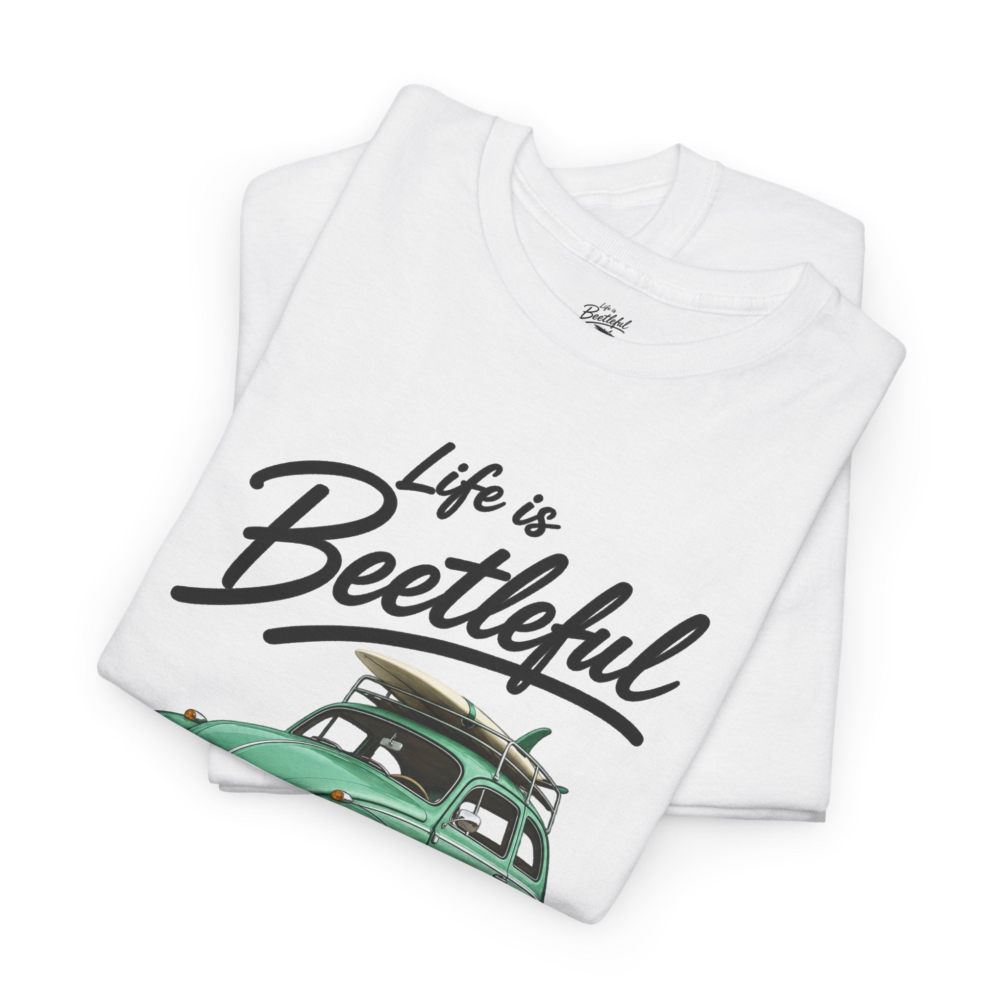 Beetle Car T-Shirt — "Life is Beetleful" Vintage VW Graphic Tee
