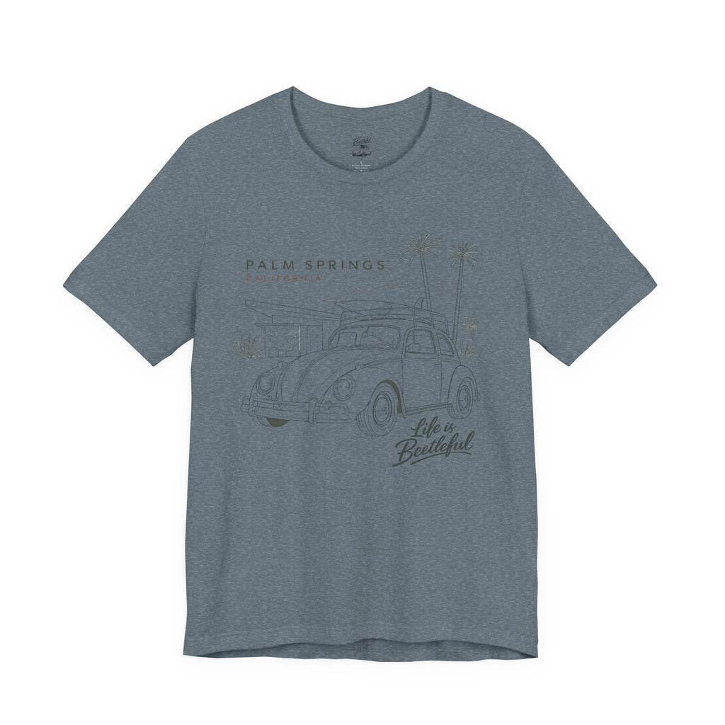 Palm Springs Vintage VW Beetle T-Shirt — Retro Surf Road Trip Tee