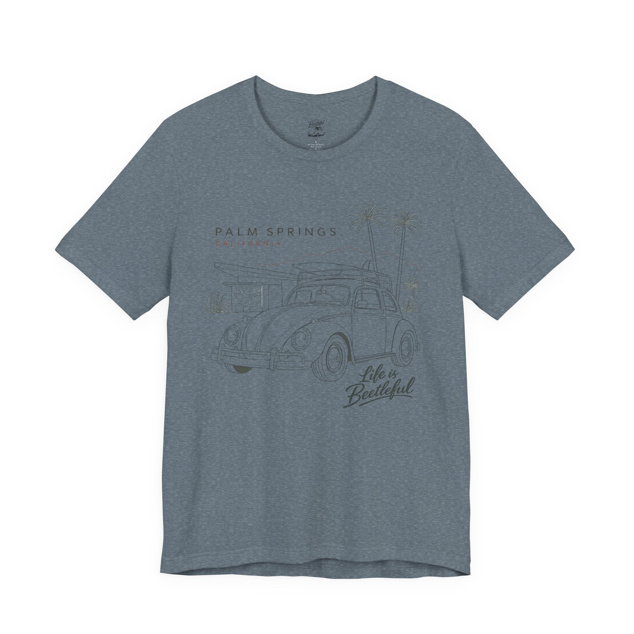 Palm Springs Vintage VW Beetle T-Shirt — Retro Surf Road Trip Tee