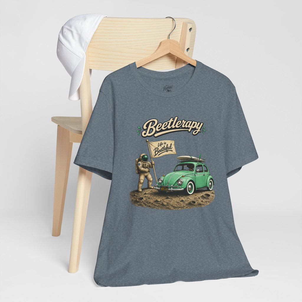 Beetle Therapy Tee — Vintage VW Beetle Surfboard Graphic T-Shirt