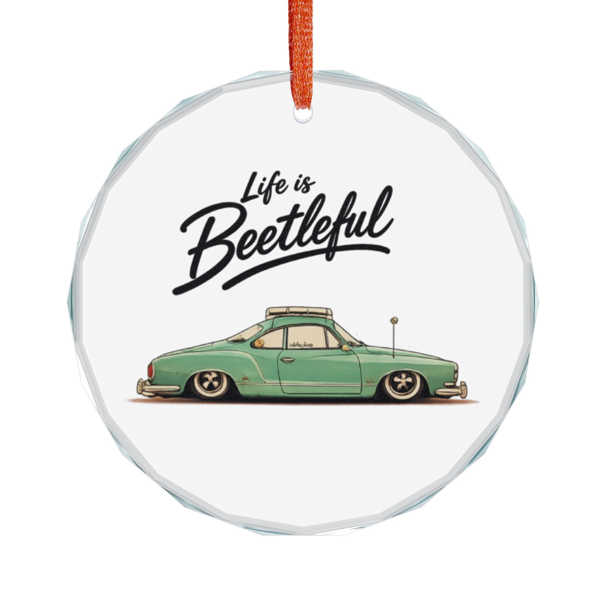 “Life is Beetleful” Vintage VW Aircooled Holiday Ornament
