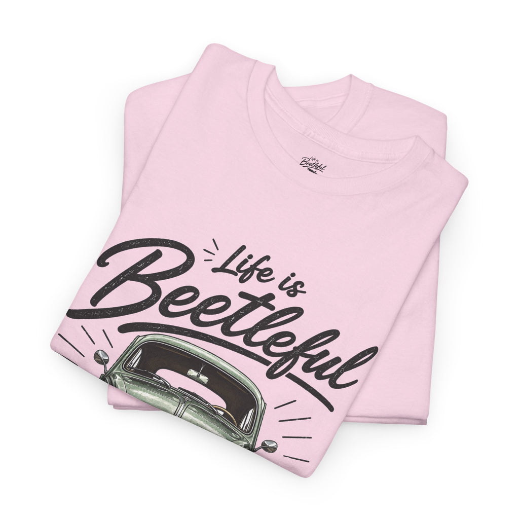 Beetle Car T-Shirt — "Life is Beetleful" Vintage VW Graphic Tee