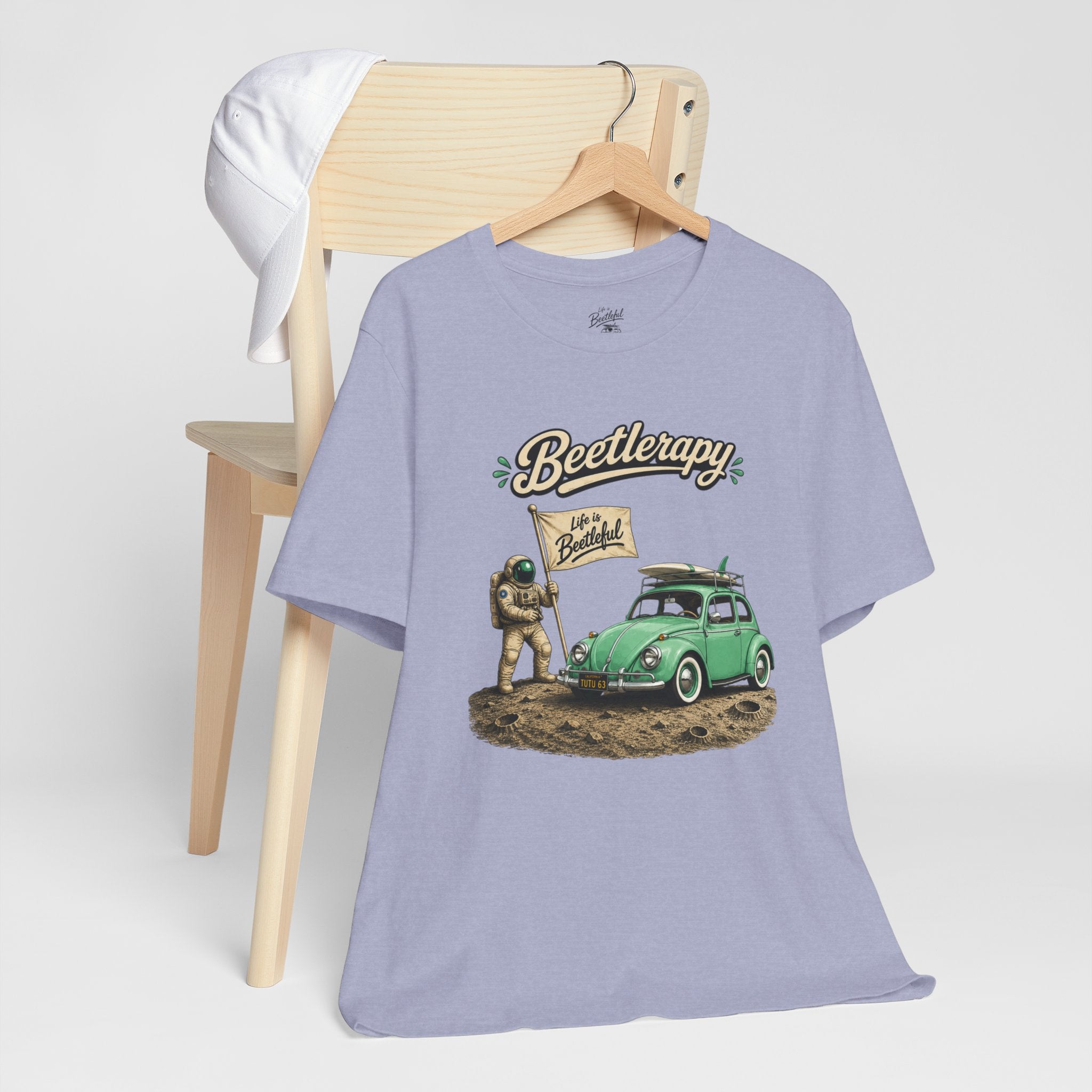 Beetle Therapy Tee — Vintage VW Beetle Surfboard Graphic T-Shirt