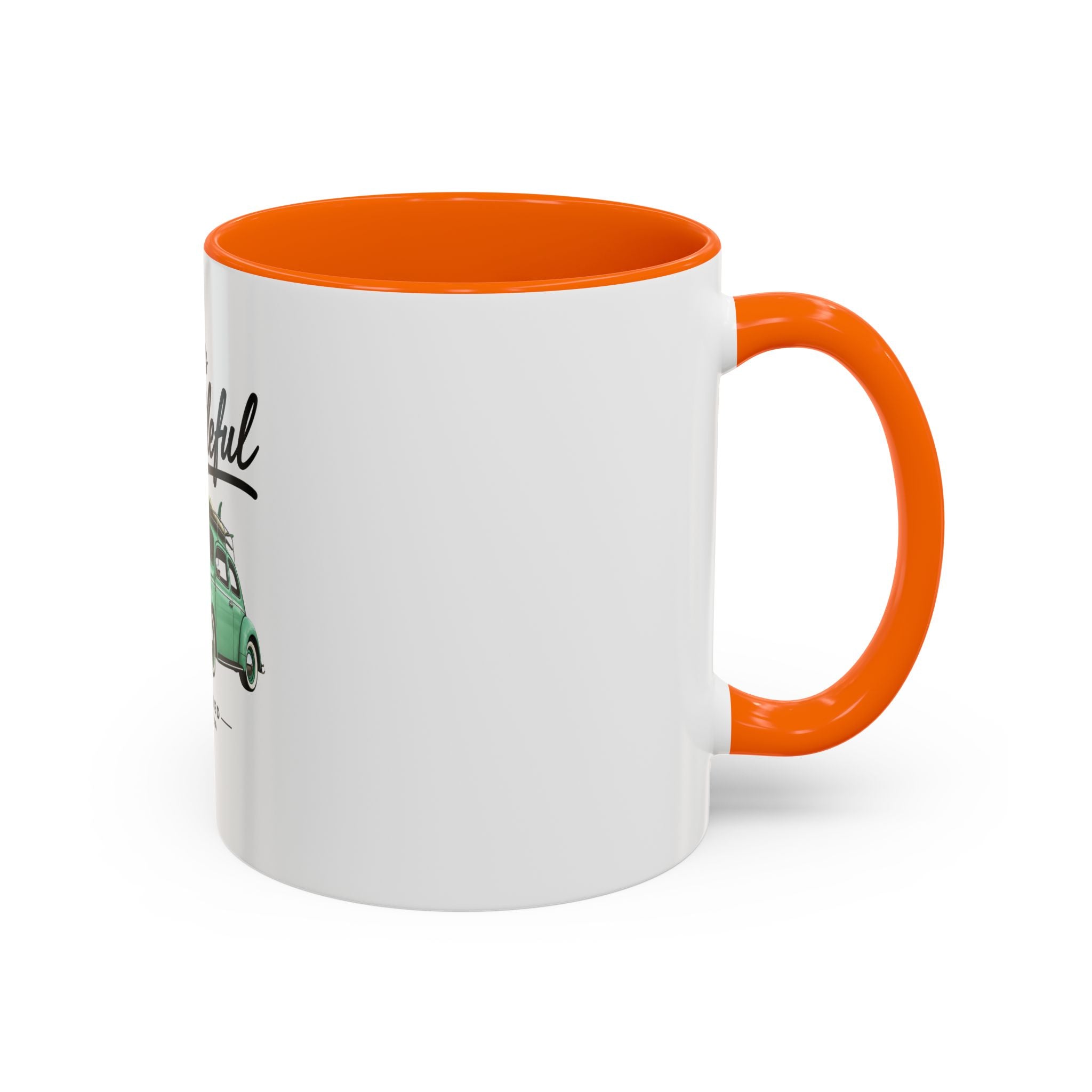 Vintage VW Beetle Coffee Mug – “Life is Beetleful” Accent Mug (11/15oz)