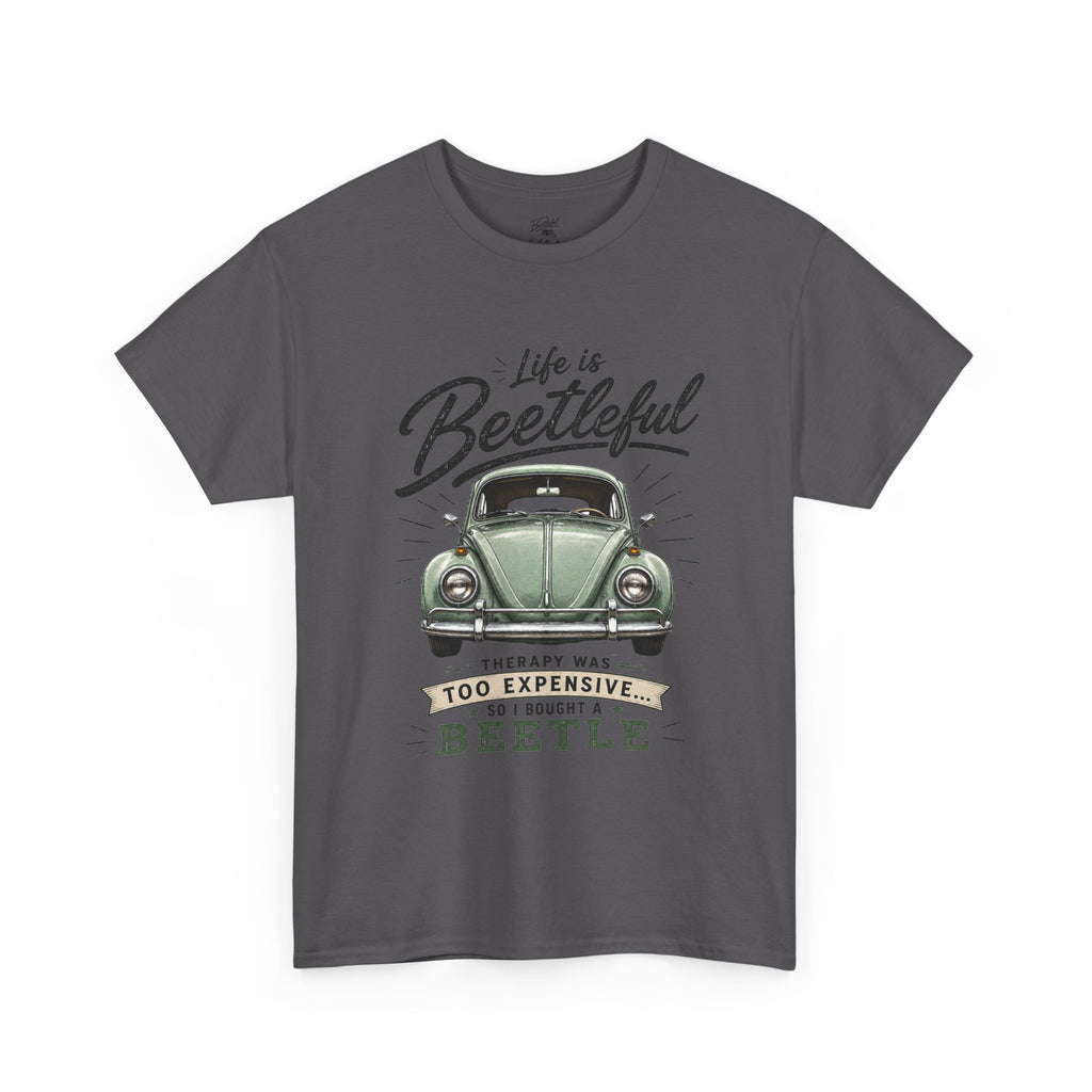 Beetle Car T-Shirt — "Life is Beetleful" Vintage VW Graphic Tee