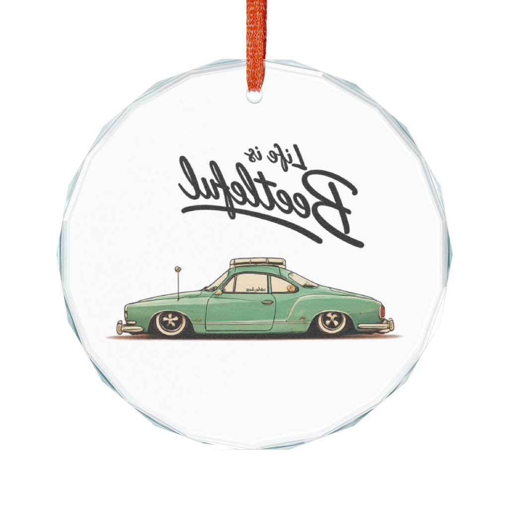 “Life is Beetleful” Vintage VW Aircooled Holiday Ornament