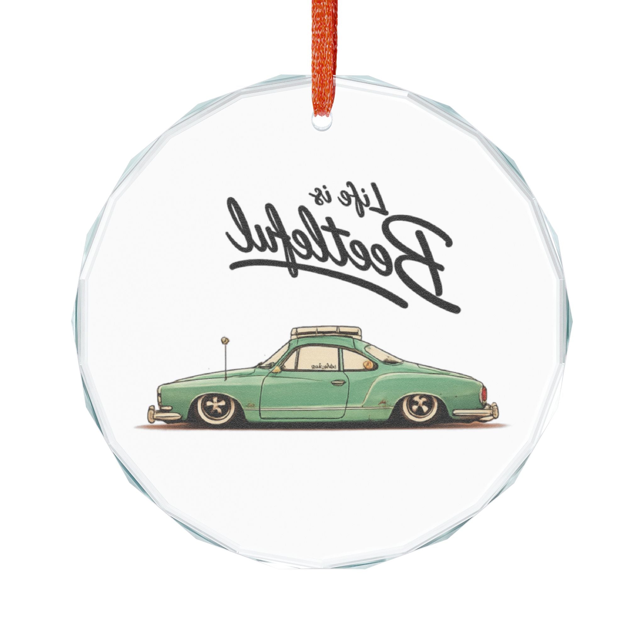 “Life is Beetleful” Vintage VW Aircooled Holiday Ornament