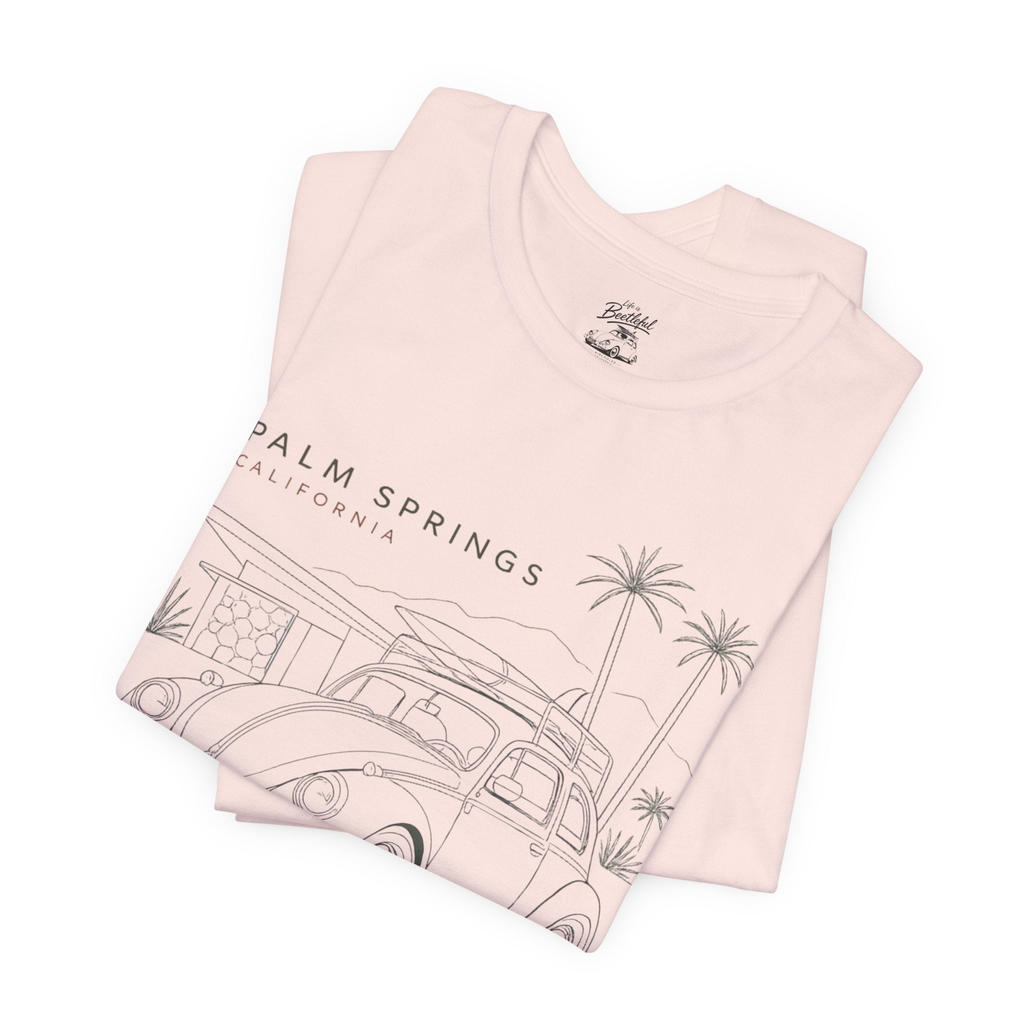 Palm Springs Vintage VW Beetle T-Shirt — Retro Surf Road Trip Tee