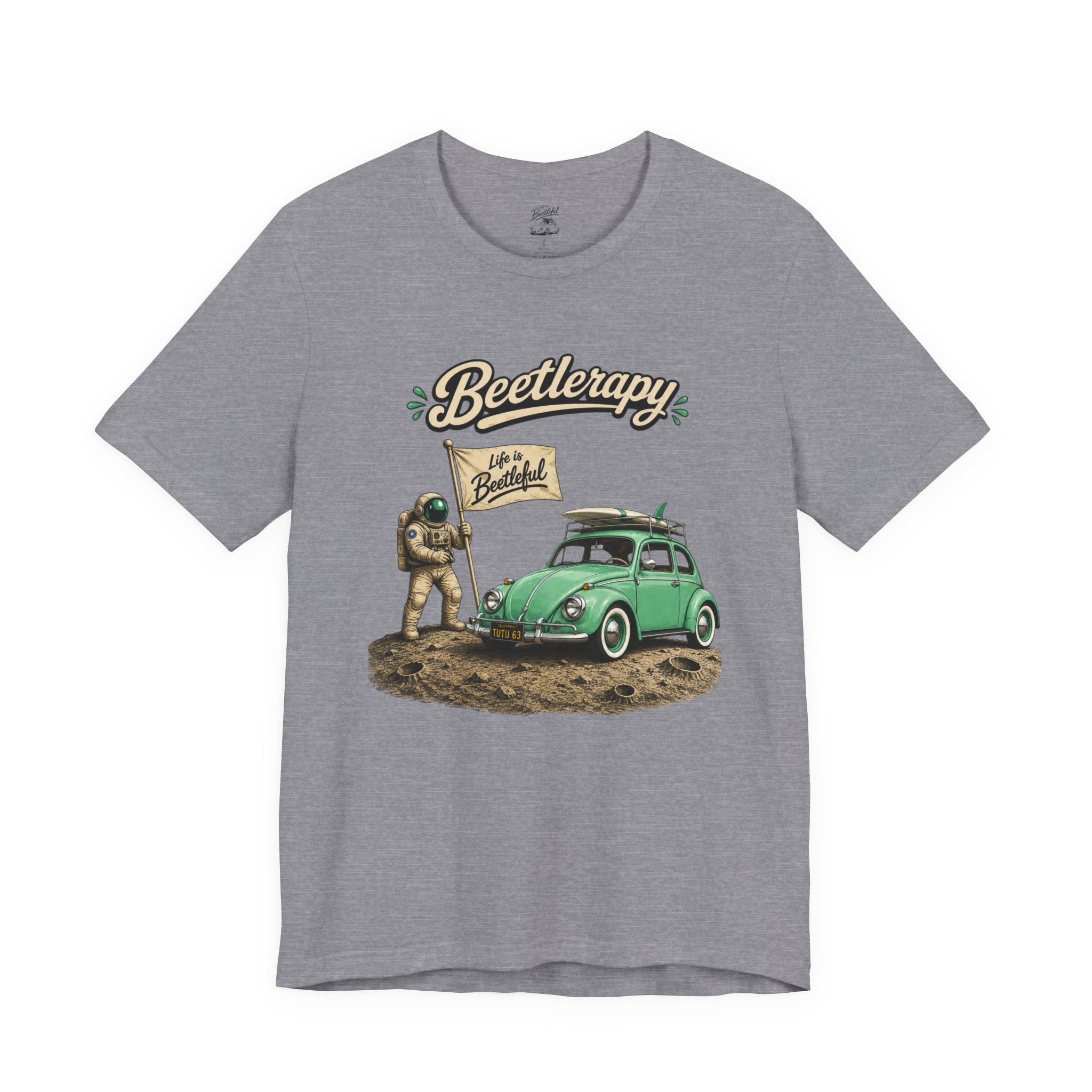 Beetle Therapy Tee — Vintage VW Beetle Surfboard Graphic T-Shirt