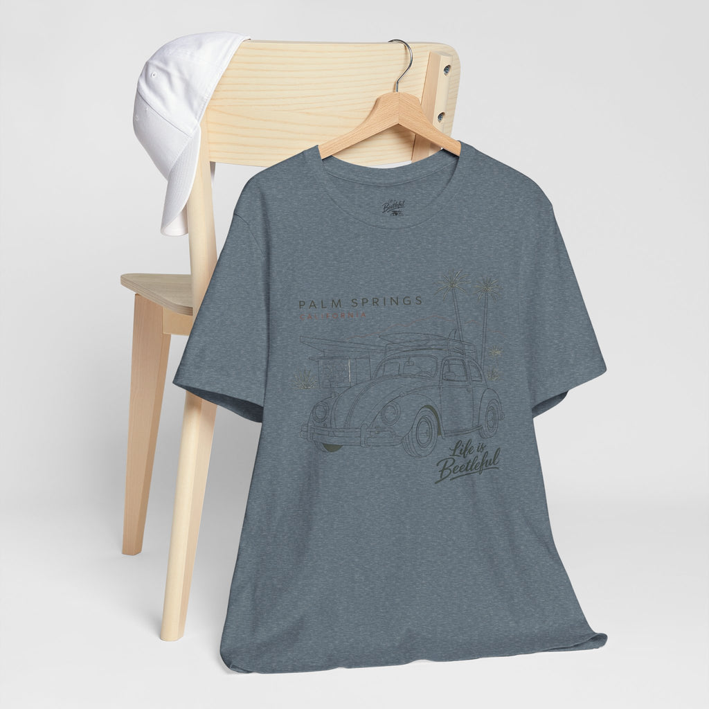 Palm Springs Vintage VW Beetle T-Shirt — Retro Surf Road Trip Tee