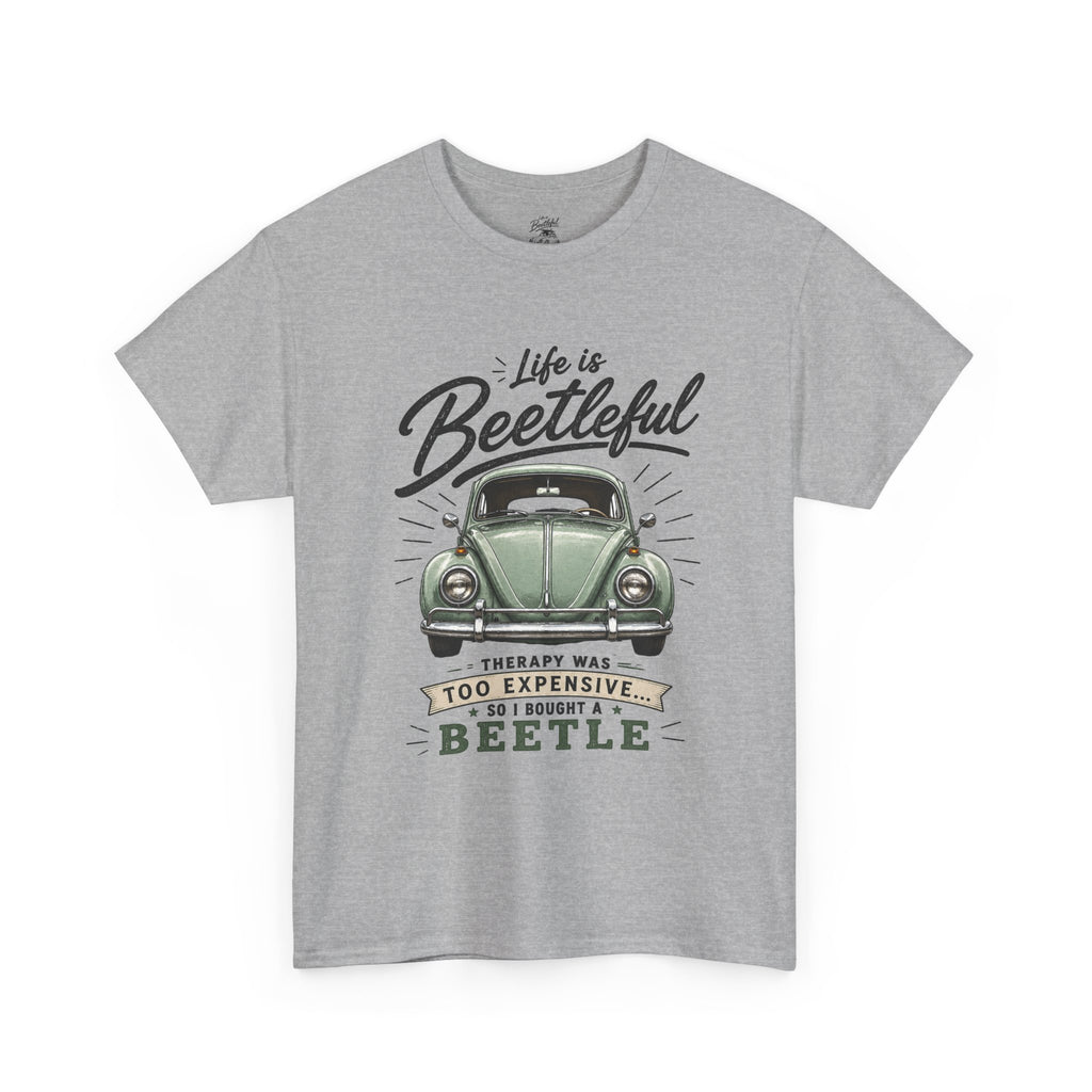 Beetle Car T-Shirt — "Life is Beetleful" Vintage VW Graphic Tee