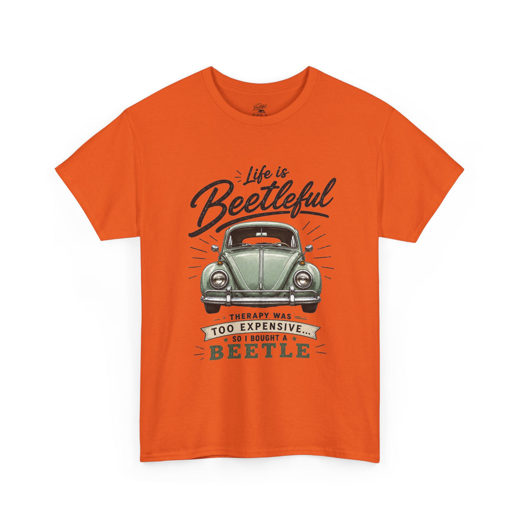 Beetle Car T-Shirt — "Life is Beetleful" Vintage VW Graphic Tee