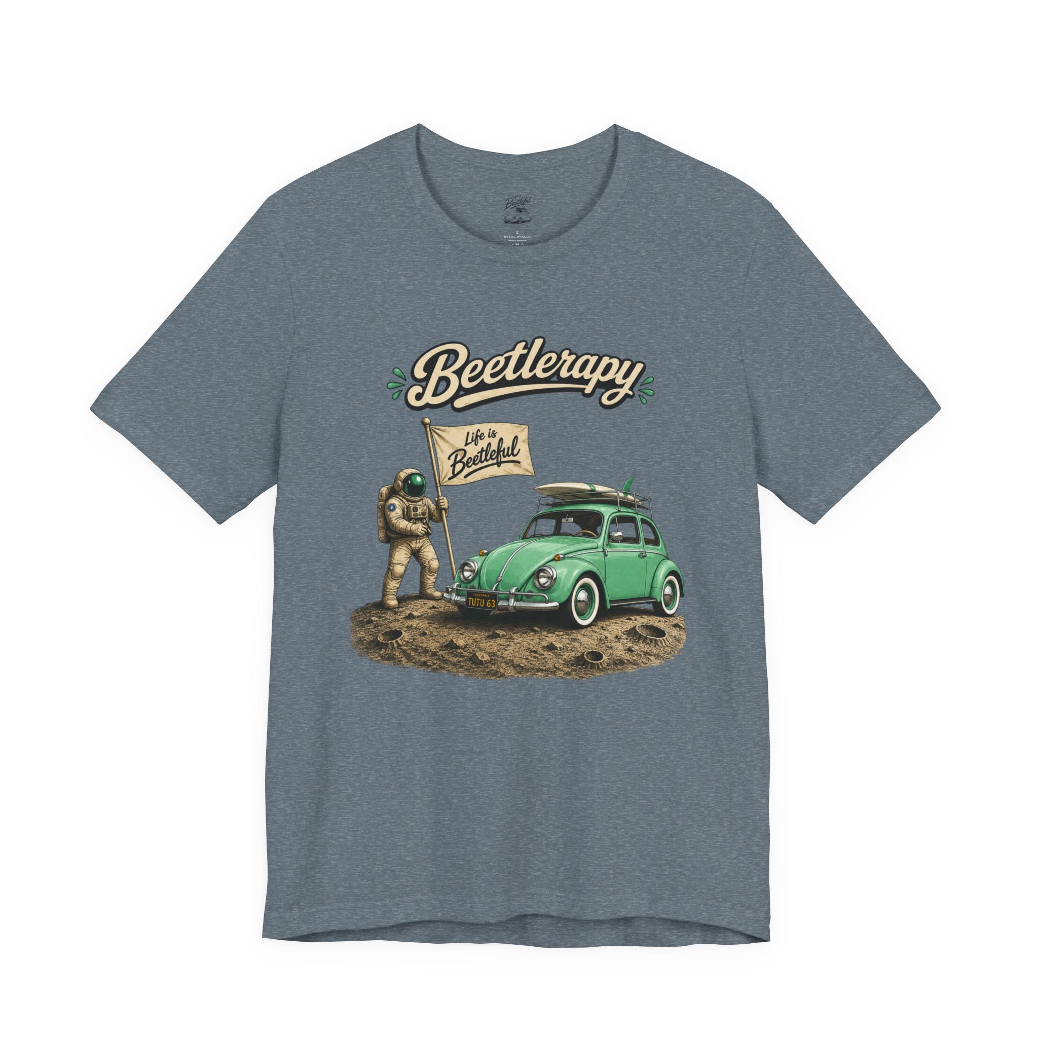 Beetle Therapy Tee — Vintage VW Beetle Surfboard Graphic T-Shirt
