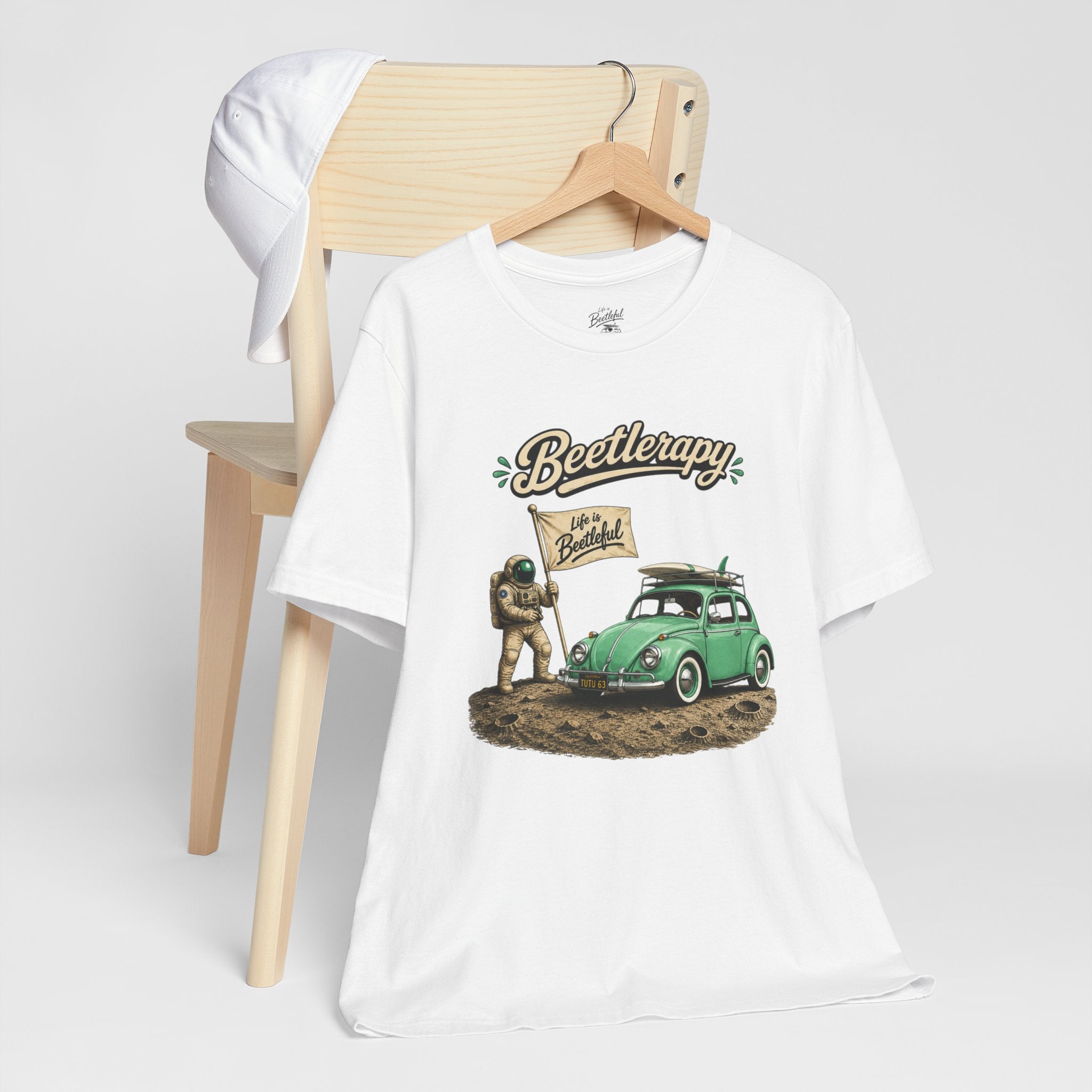 Beetle Therapy Tee — Vintage VW Beetle Surfboard Graphic T-Shirt