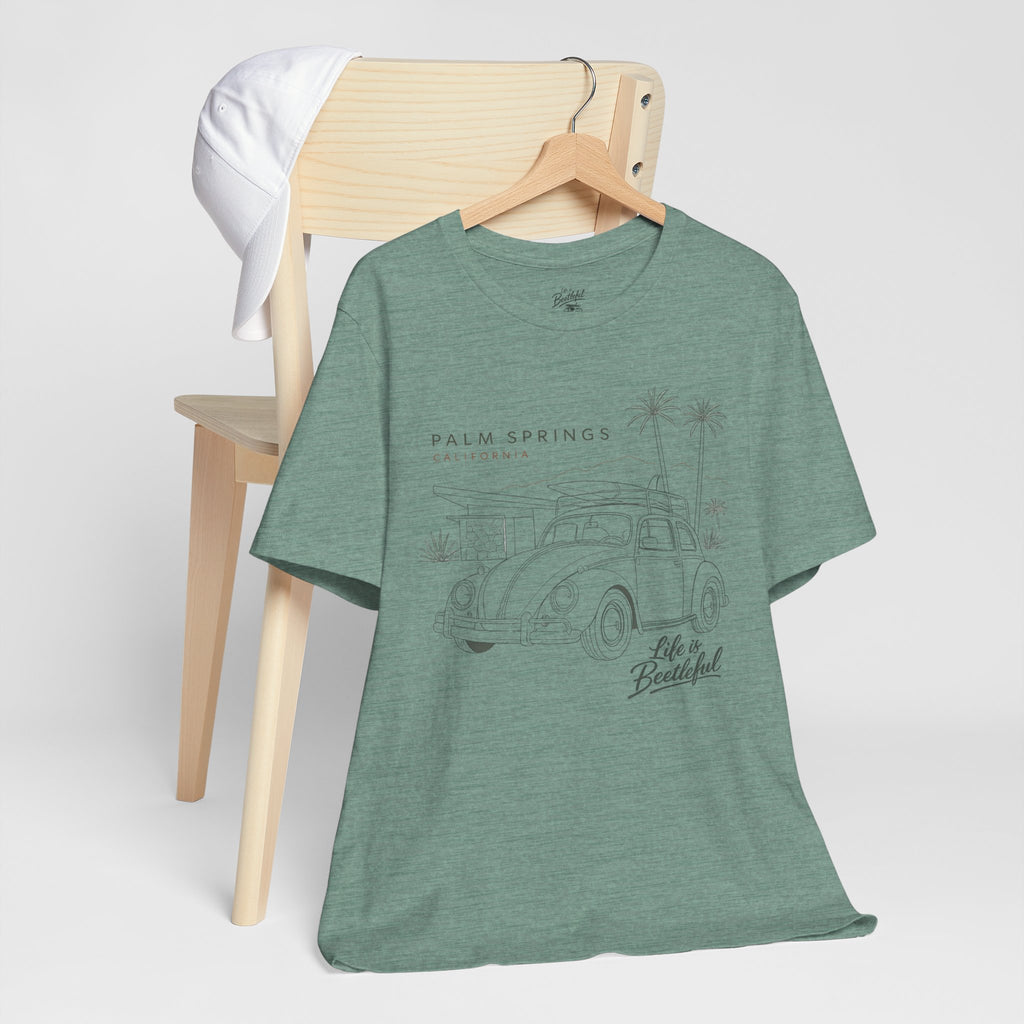 Palm Springs Vintage VW Beetle T-Shirt — Retro Surf Road Trip Tee
